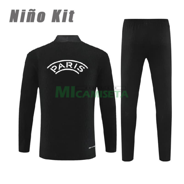 Sudadera De Entrenamiento PSG 2025/2026 Niño Kit Negro/Blanco (EDICIÓN JUGADOR)
