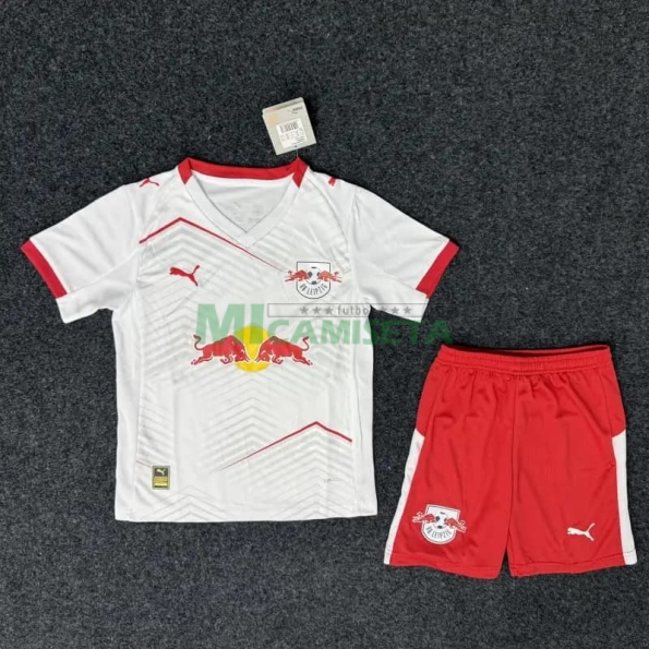 Camiseta Leipzig Primera Equipación 2025/2026 Blanco/Rojo Niño Kit