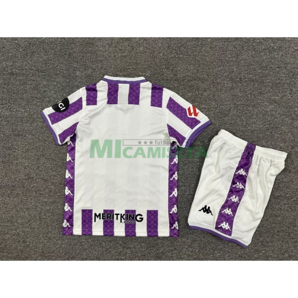 Camiseta Real Valladolid  Primera Equipación 2025/2026 Morado/Blanco Niño Kit con Parche La Liga