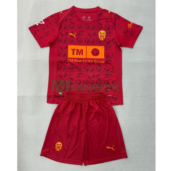 Camiseta Valencia Segunda Equipación 2025/2026 Rojo con Parche La Liga