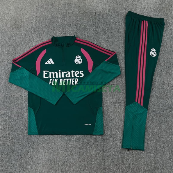 Sudadera De Entrenamiento Real Madrid 2026/2027 Verde Oscuro/Rosa