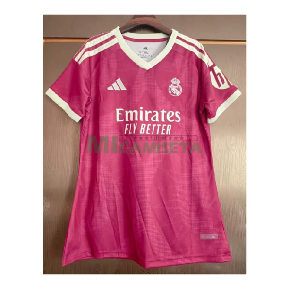 Camiseta Real Madrid Tercera Equipación 2026/2027 Rosa Mujer con Parche HP
