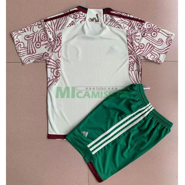 Camiseta México Segunda Equipación 2022 Copa Mundial Niño Kit