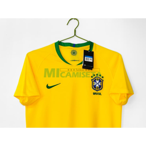 Camiseta Brasil Primera Equipación Retro 2018 Amarillo