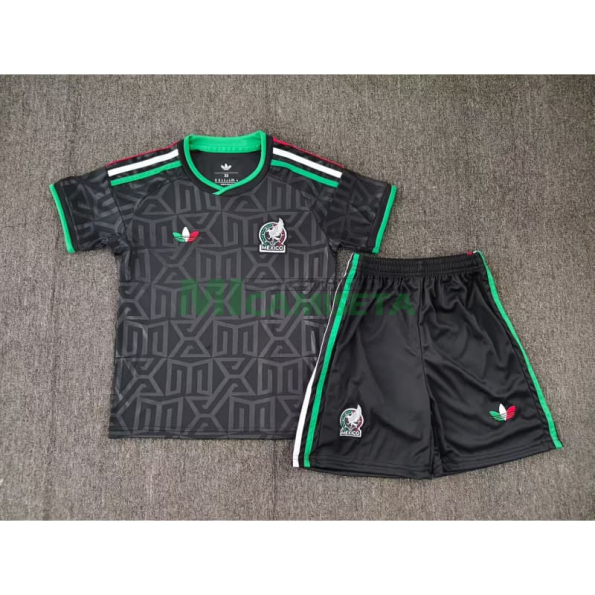 Camiseta México Tercera Equipación Mundial 2026 Negro Niño Kit