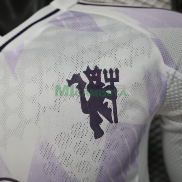 Camiseta Manchester United Segunda Equipación 2025/2026 ML Blanco (EDICIÓN JUGADOR)