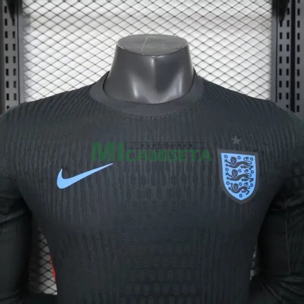 Camiseta Inglaterra Segunda Equipación 2025 la EURO Femenina ML Negro (EDICIÓN JUGADOR)