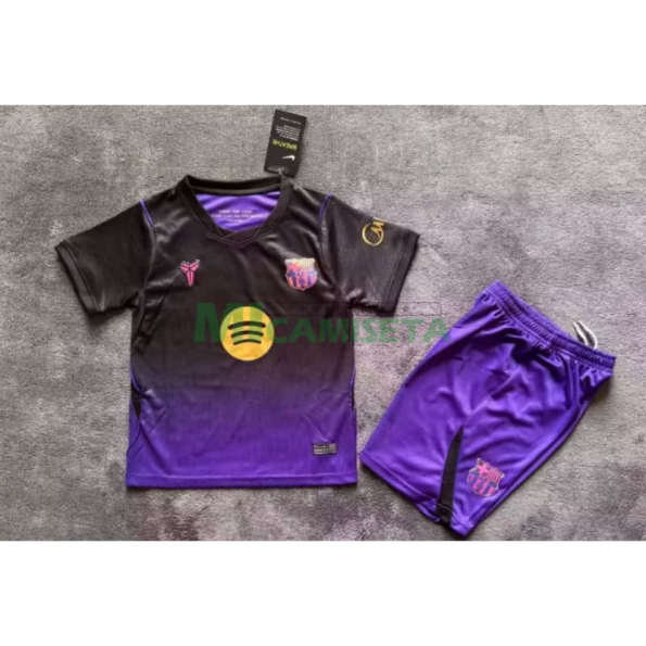 Camiseta Barcelona Segunda Equipación 2026/2027 Negro/Morado Niño Kit