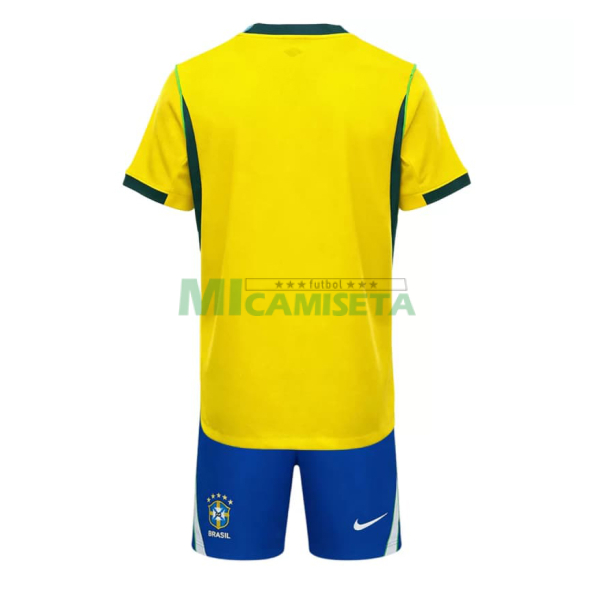Camiseta Brasil Primera Equipación Mundial 2026 Amarillo Niño Kit