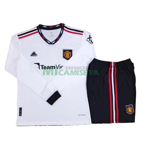 Camiseta Manchester United Segunda Equipación 2022/2023 Kit ML