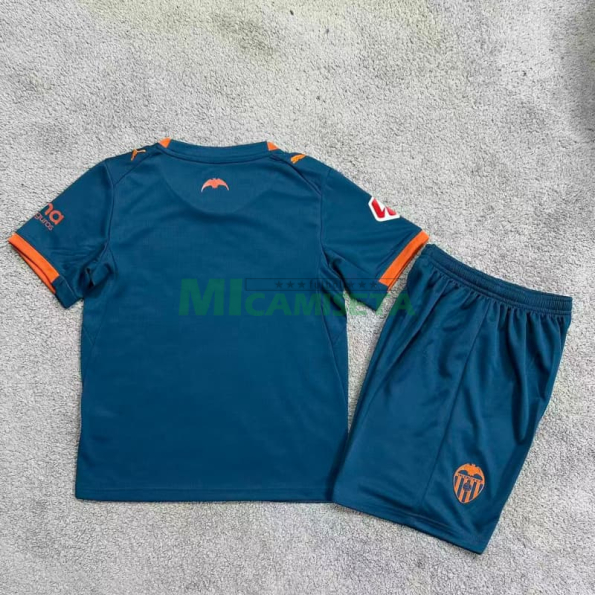 Camiseta Valencia Segunda Equipación 2026/2027 Azul Niño Kit con Parche La Liga