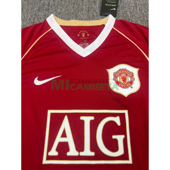 Camiseta Manchester United Primera Equipación Retro 2006/07 ML Rojo