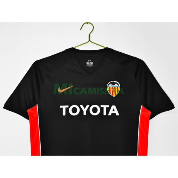 Camiseta Valencia 2006/07 Segunda Equipación Retro Negro