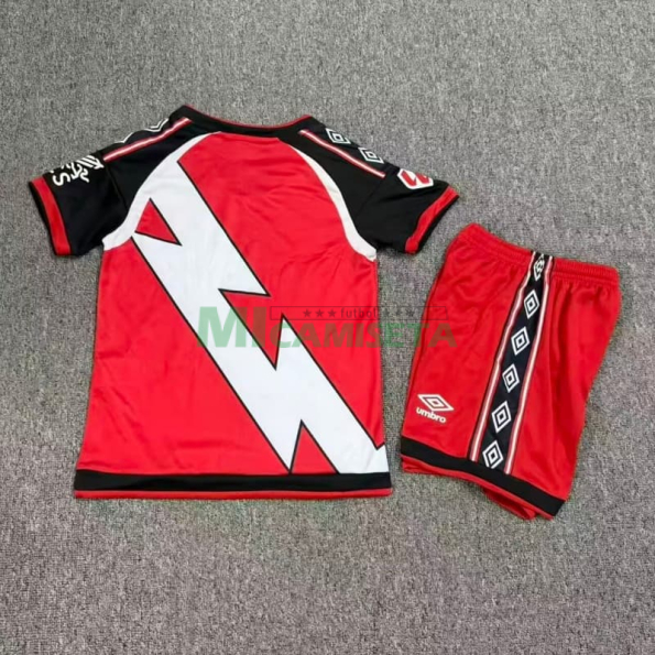Camiseta Rayo Vallecano Segunda Equipación 2026/2027 Rojo Niño Kit con Parche La Liga