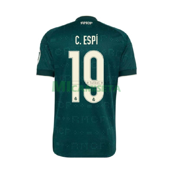 Camiseta C. ESPÍ 19 Real Madrid Segunda Equipación 2026/2027 Verde Oscuro con Parche HP