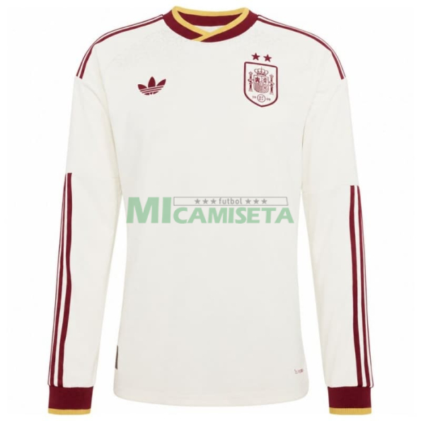 Camiseta España Segunda Equipación Mundial 2026 ML Blanco 2 Estrellas