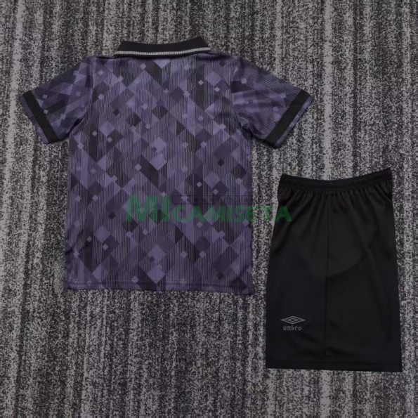 Camiseta Inglaterra Retro 1990 Edición Especial Negro/Gris Niño Kit