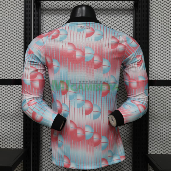 Camiseta Bélgica Segunda Equipación Mundial 2026 ML Rosa/Azul Claro (EDICIÓN JUGADOR)