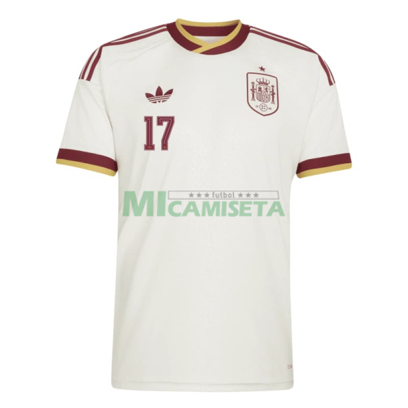 Camiseta Williams Jr 17 España Segunda Equipación Mundial 2026 Blanco/Rojo