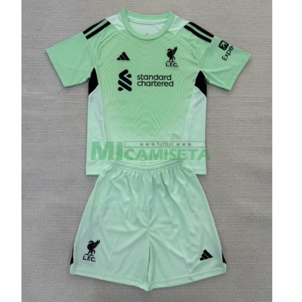 Camiseta de Portero Liverpool 2025/2026 Verde Niño Kit