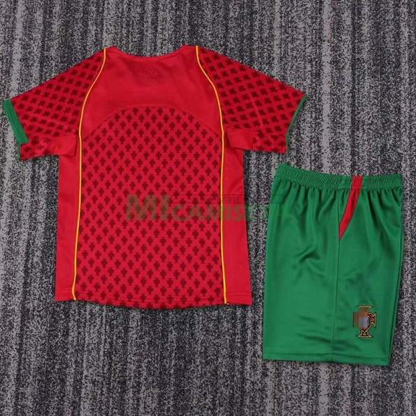 Camiseta Portugal Primera Equipación Retro 2004 Niño Kit