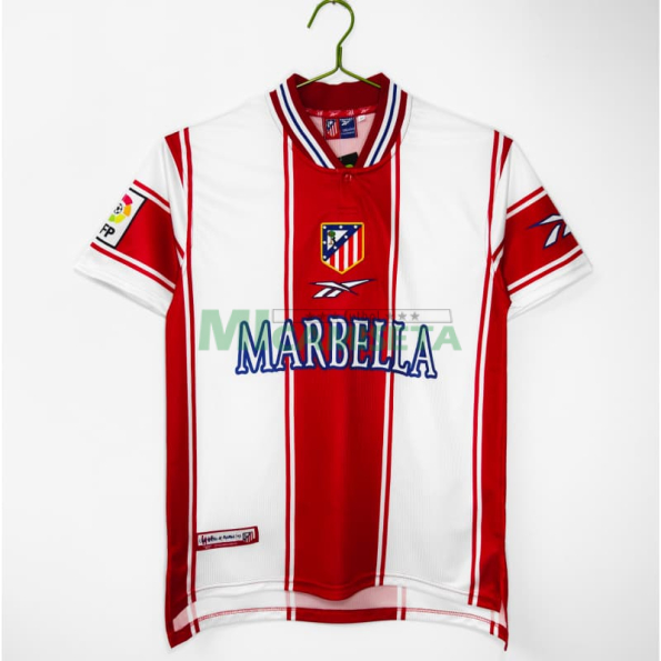 Camiseta Atletico de Madrid Primera Equipación Retro 1999/00 Blanco/Rojo
