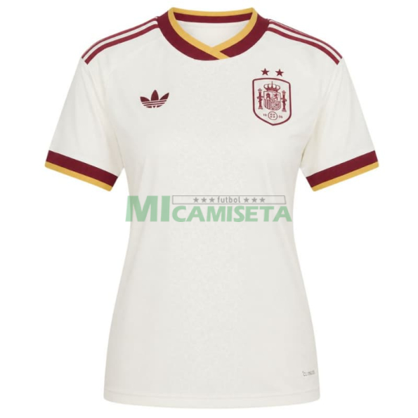 Camiseta España Segunda Equipación Mundial 2026 Blanco Mujer 2 Estrellas