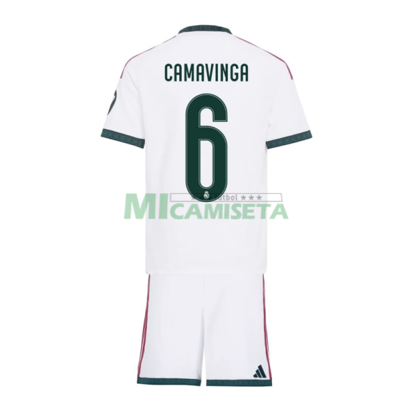 Camiseta CAMAVINGA 6 Real Madrid Primera Equipación 2026/2027 Blanco Niño Kit con Parche HP