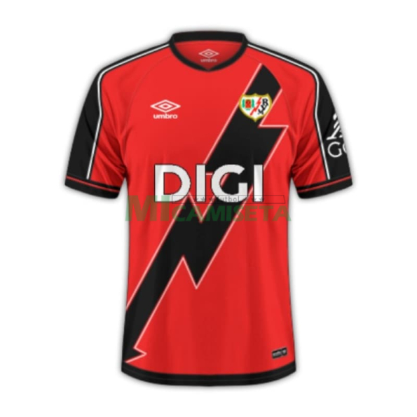 Camiseta Rayo Vallecano Segunda Equipación 2025/2026 Rojo/Negro con Parche La Liga