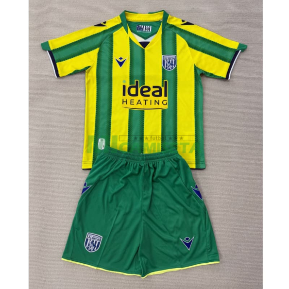Camiseta West Bromwich Albion Segunda Equipación 2025/2026 Verde/Amarillo Niño Kit