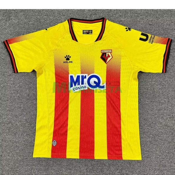 Camiseta Watford Primera Equipación 2025/2026 Amarillo/Rojo