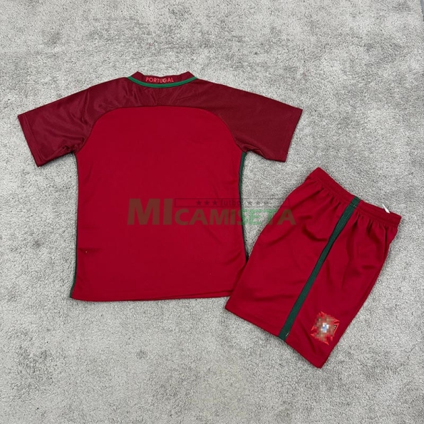 Camiseta Portugal Primera Equipación Retro 2016 Niño Kit