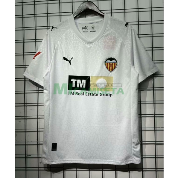 Camiseta Valencia Primera Equipación 2025/2026 Blanco con Parche La Liga