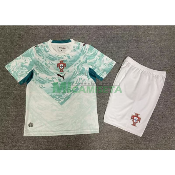 Camiseta Portugal Verde/Blanco Mundial 2026 Niño Kit