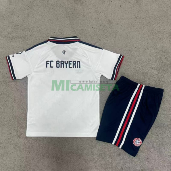 Camiseta Bayern Múnich Segunda Equipación 2026/2027 Blanco Niño Kit