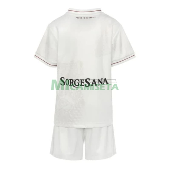 Camiseta Napoli Segunda Equipación 2025/2026 Blanco Niño Kit