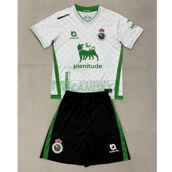 Camiseta Racing de Santander Primera Equipación 2025/2026 Blanco Niño Kit