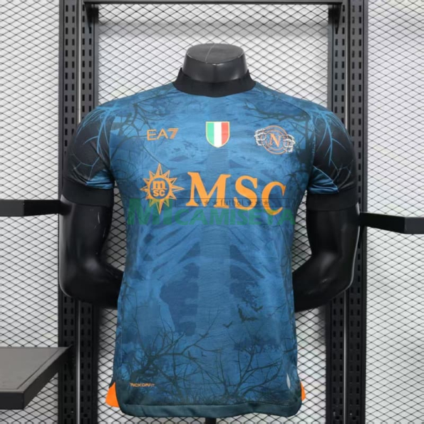Camiseta Napoli 2025/2026 Edición Especial de Halloween Azul (EDICIÓN JUGADOR)