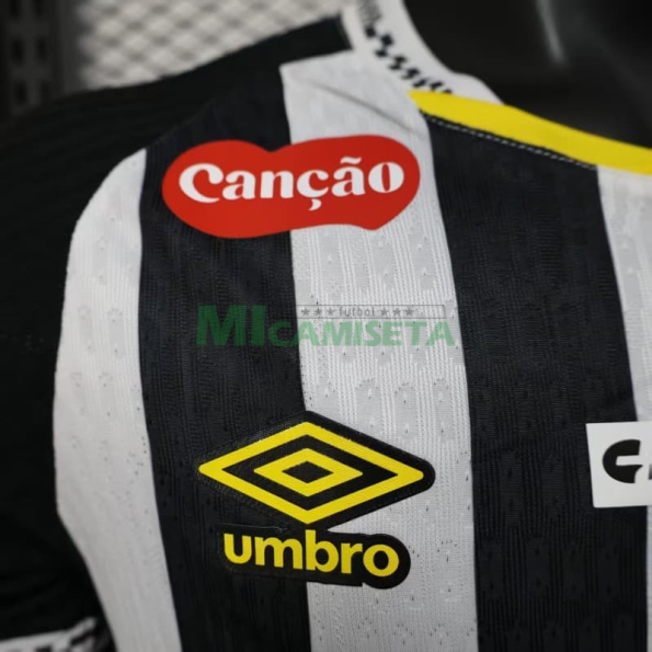 Camiseta Santos FC Segunda Equipación 2025/2026 Negro/Blanco con Publicitario (EDICIÓN JUGADOR)