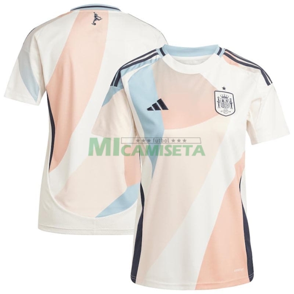 Camiseta España Segunda Equipación la EURO Femenina 2025 Mujer Blanco/Beige