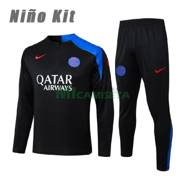 Sudadera De Entrenamiento PSG 2025/2026 Niño Kit Negro/Azul
