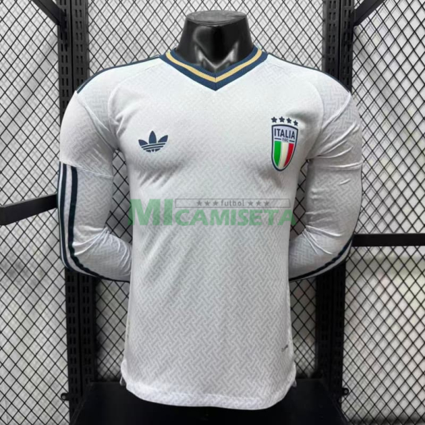 Camiseta Italia Segunda Equipación Mundial 2026 ML Blanco (EDICIÓN JUGADOR)