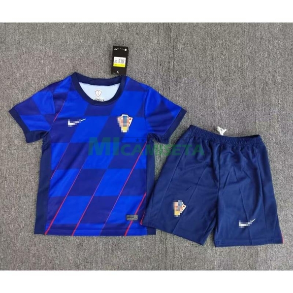 Camiseta Croacia Segunda Equipación 2024 Niño Kit