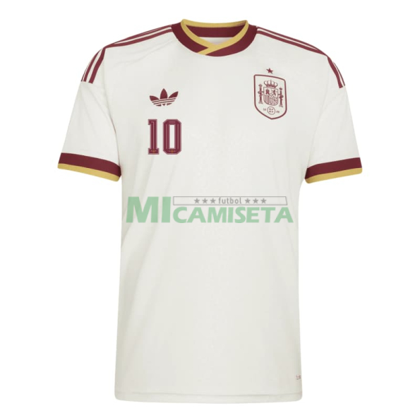 Camiseta Olmo 10 España Segunda Equipación Mundial 2026 Blanco/Rojo