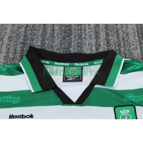Camiseta Sporting Lisboa Primera Equipación Retro 1999/00 Verde/Blanco Niño Kit