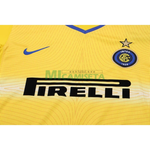 Camiseta Inter de Milan Tercera Equipación Retro 2002/03 Amarillo Niño Kit
