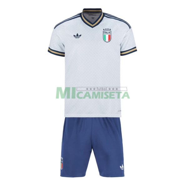 Camiseta Italia Segunda Equipación Mundial 2026 Blanco Niño Kit