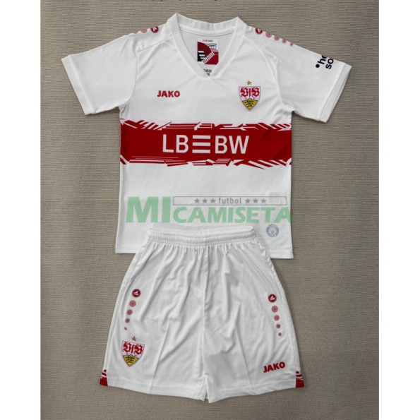 Camiseta VfB Stuttgart Primera Equipación 2025/2026 Blanco Niño Kit