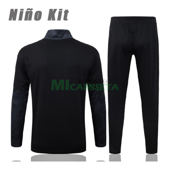 Sudadera De Entrenamiento AC Milan 2025/2026 Niño Kit Negro/Rojo con Estampado