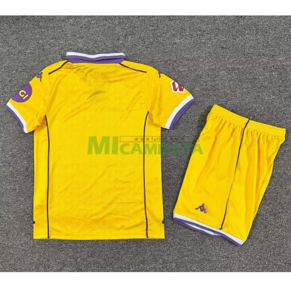 Camiseta Real Valladolid Tercera Equipación 2025/2026 Amarillo Niño Kit con Parche La Liga